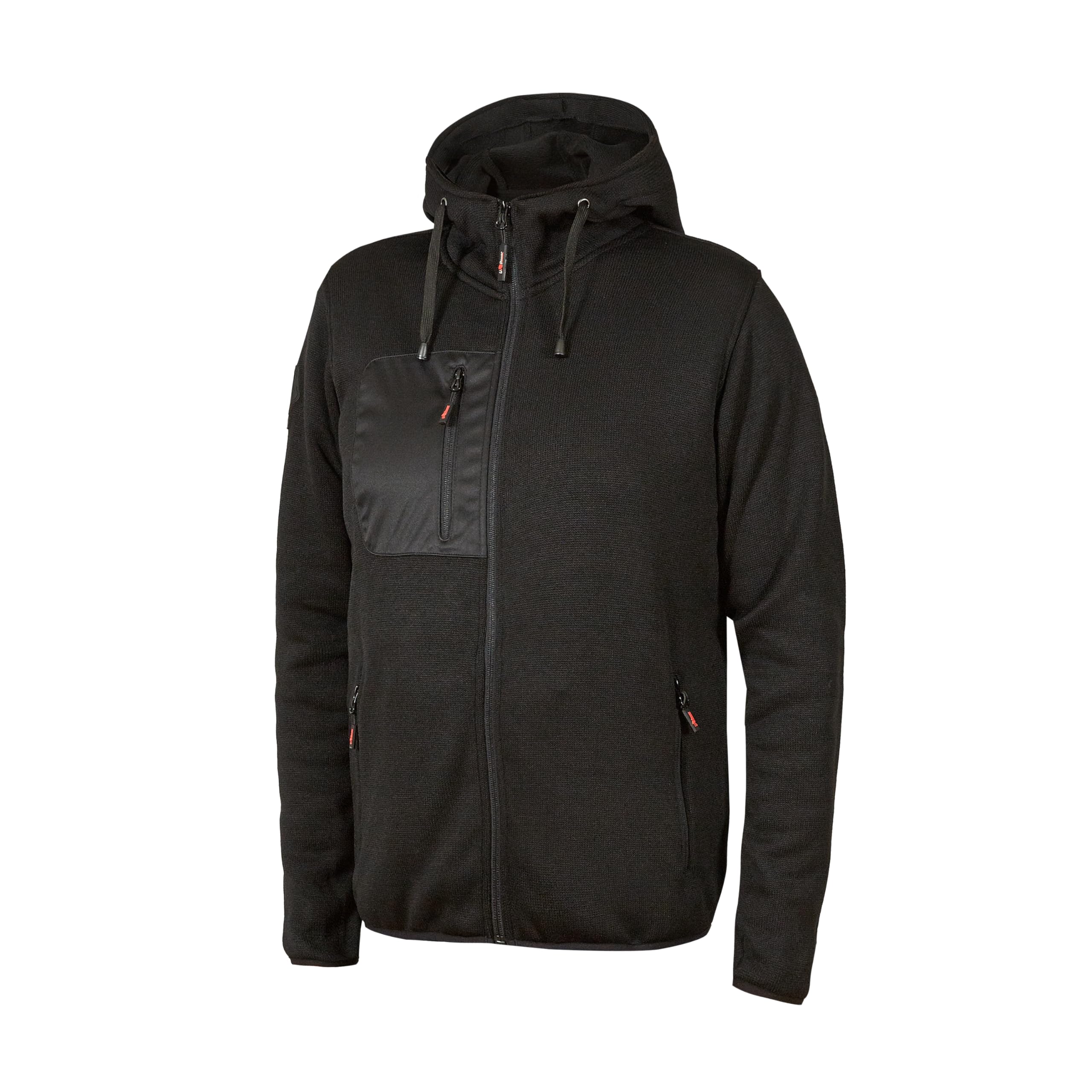 U-Power Rainbow, Felpa Con Zip Intera, Tasche Ampie, Morbido Pile, Tessuto In Cotone Stretch, Collo Alto, Cappuccio Regolabile, Abbigliamento Invernale Confortevole (Black Carbon - L)-image