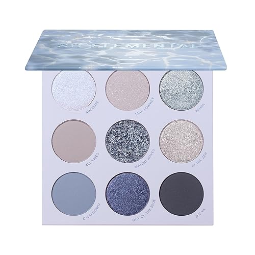 Colourpop So Elemental Eyeshadow Palette - Blue & Silver Shadow Palette with Metallic and Matte Finishes - High-Pigment Eye Makeup with a Long-Wearing Formula (0.3 oz) - So Elemental