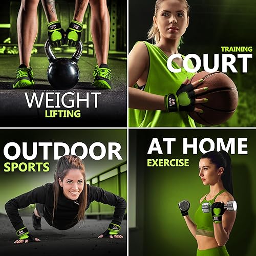 Miniatura 5 de DXM SPORTS Guantes de entrenamiento para mujer con soporte para muñeca, guantes de levantamiento de pesas para gimnasio, ciclismo, entrenamiento,