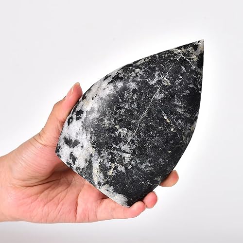 Torre de varita de cuarzo en forma de gota de cristal curativo de turmalina negra, 1.1-1.5 libras