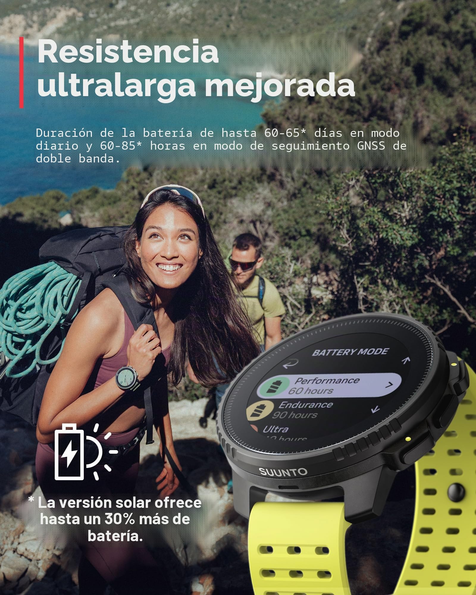 SUUNTO Vertical: Reloj GPS de Aventura, Pantalla Grande, mapas sin conexión, Carga Solar