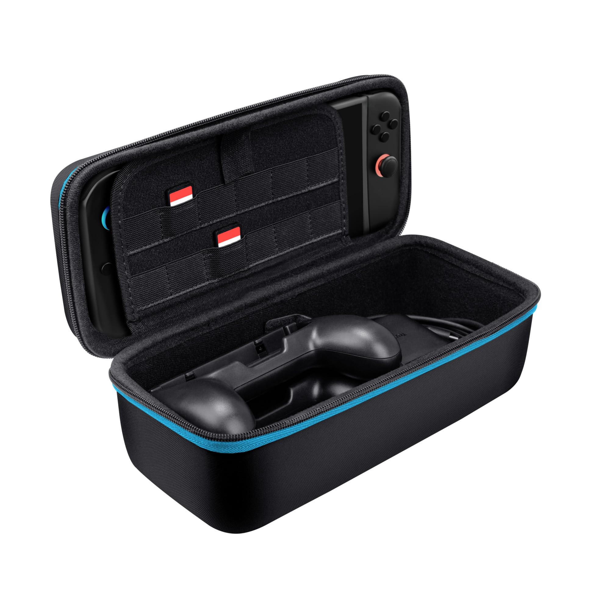 GXTrust 1252 XL Funda para Nintendo Switch 2, Carcasa Estuche Rigido de Transporte para Consola y Accesorios, Funda Protectora Dura, Bolsillo para 4 Joy-Cons y 12 Cartuchos de Juego, Negro - 5