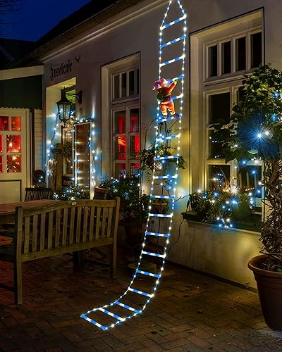 Miniatura 10 de Toodour - Luces de decoración navideña, 1 m de luces decorativas RGB inteligentes de Navidad con Santa Claus, luz de escalera controlada por Rgb