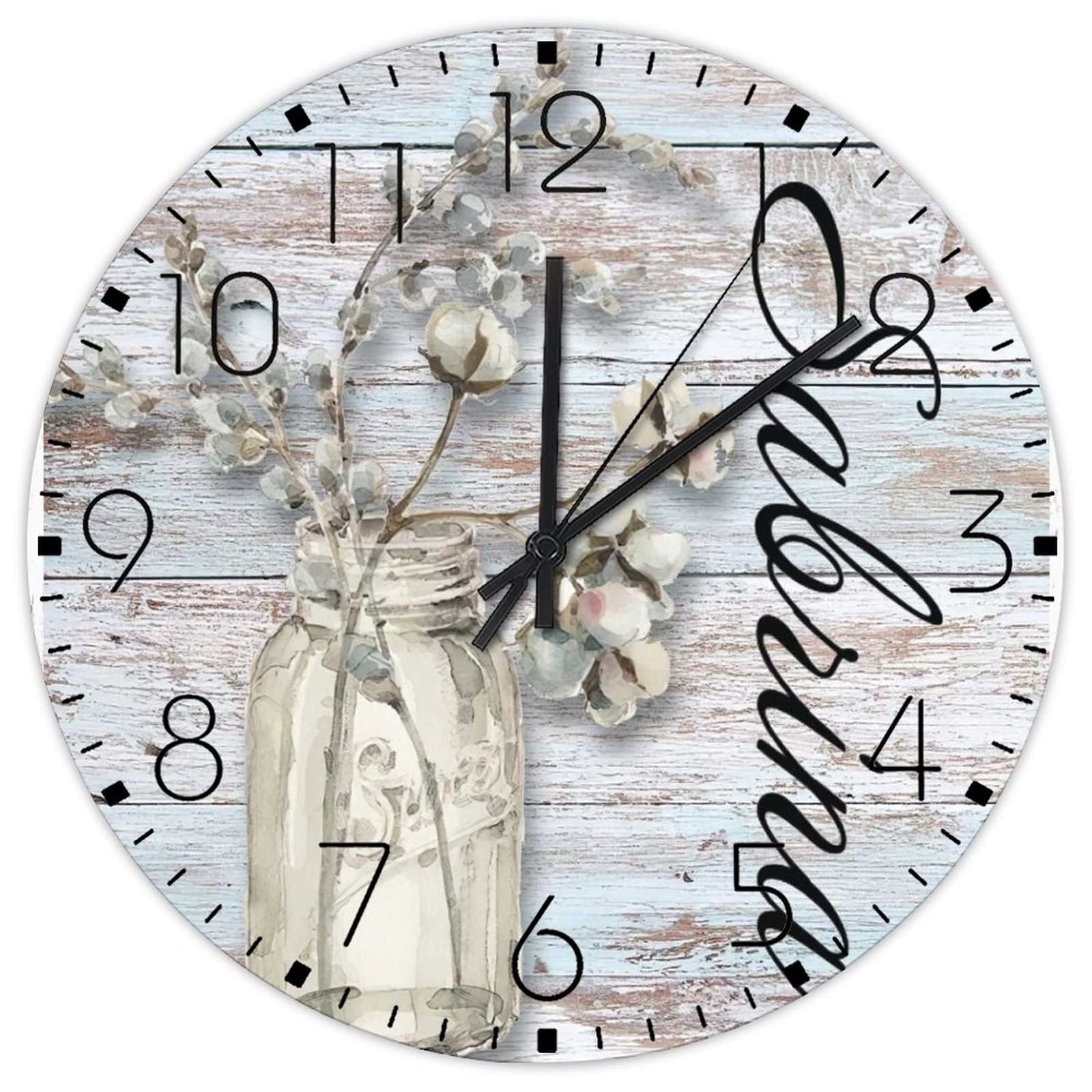 Horloge murale en bois pour magasin automobile ou salon au style vintage