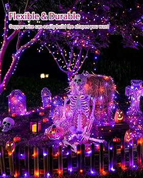 Halloween Night リゼ SP RECESKY 2Pack 20 LED Purple Spider String Lights with Timer