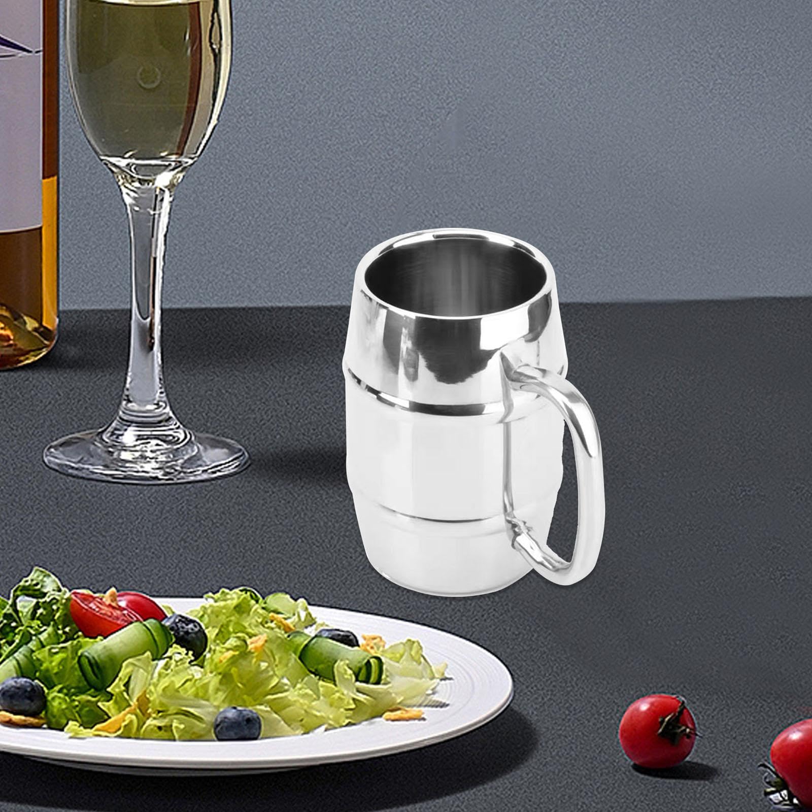 Tasse de Café Isotherme En Acier Inoxydable à Paroi Double Gobelet Incassable Réutilisable Mug Élégant Facile à Nettoyer Adaptée pour Café Eau Thé Tra, 500ML