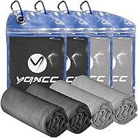 YQXCC 4-Pack Cooling Towels 40x12 Inch Microfiber - Instant Chill for Neck Face Yoga Gym Running Golf Sports