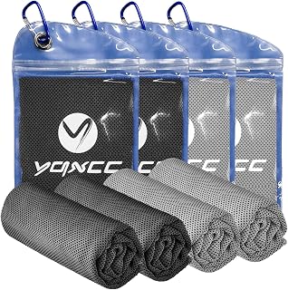YQXCC 4-Pack Cooling Towels 40x12 Inch Microfiber - Instant Chill for Neck Face Yoga Gym Running Golf Sports