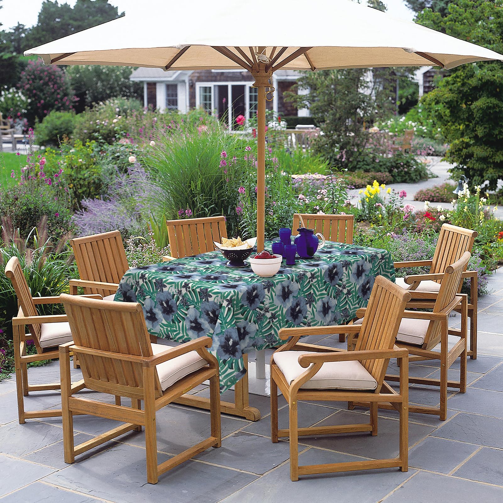 Wasserdichte Picknick-Tischdecke Mit Loch & Reißverschluss – 152x213 Cm, Polyester, Für Garten & Camping