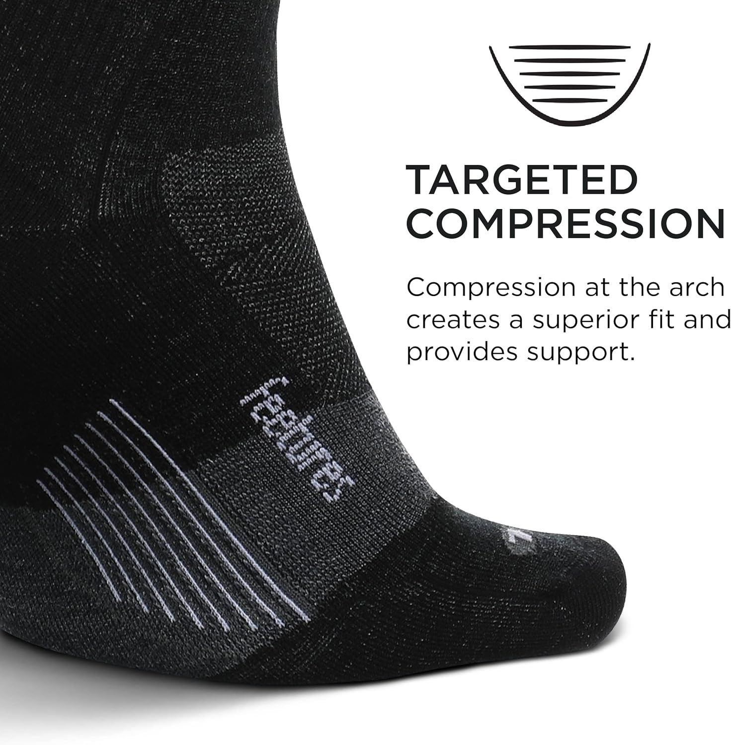 Feetures Merino 10 Ultra Light Cushion Mini Crew Sock - Wool Socks for Women & Men - (1 Pair) - Image 2