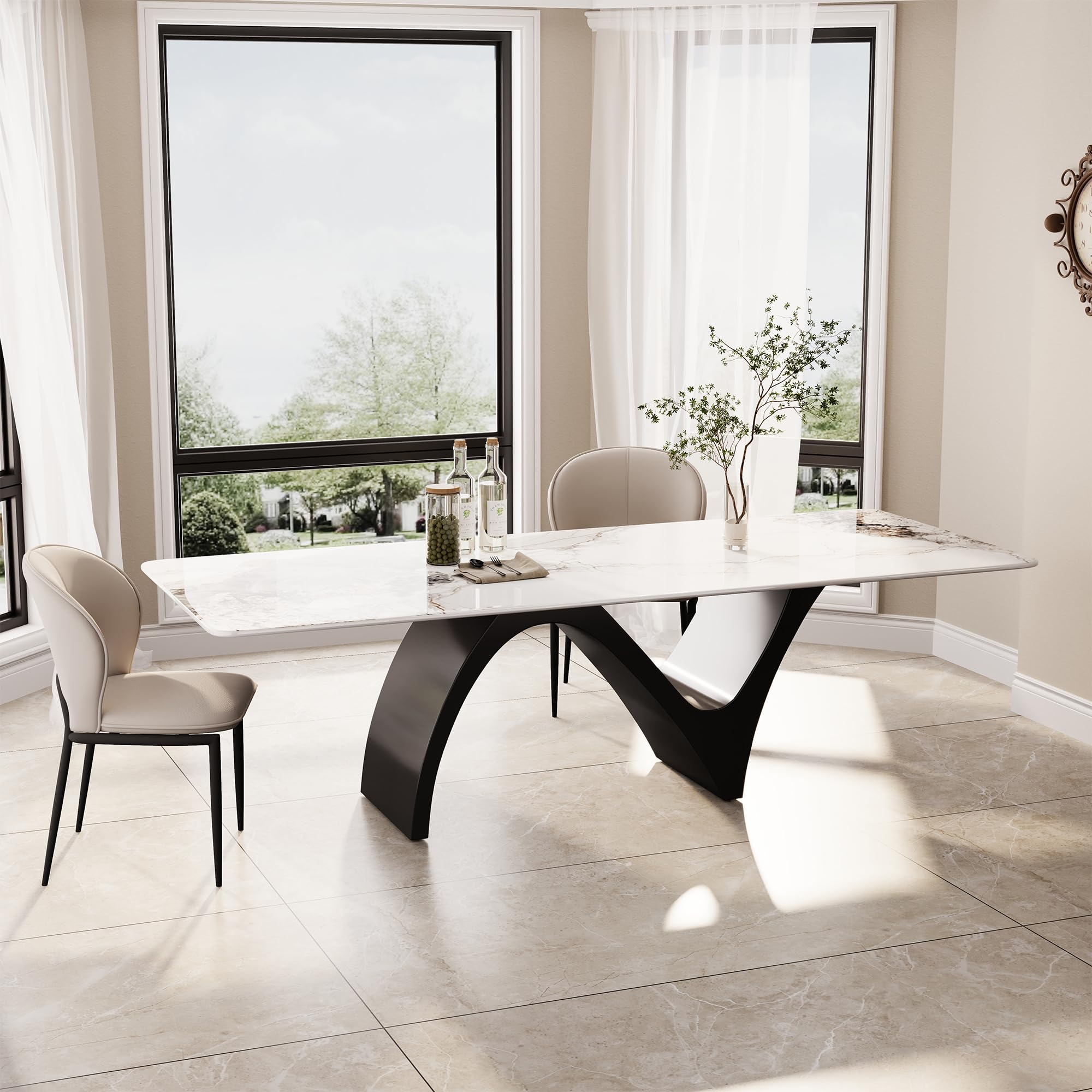 Amazon.com - Modern Dining Table for 8-10, Sintered Stone Dining