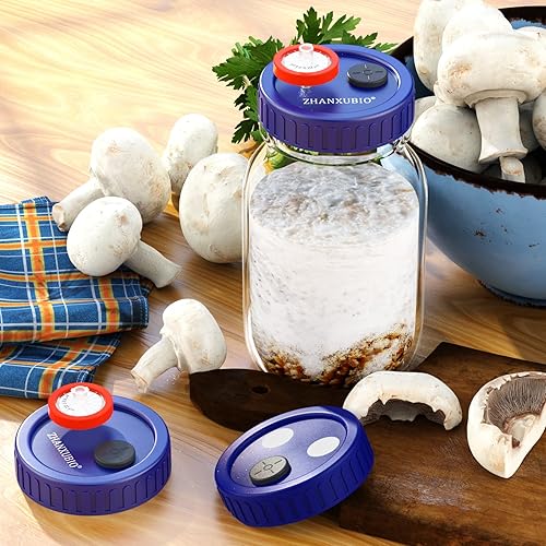 Miniatura 9 de ZHANXUBIO - Tapa de cultivo líquido de boca ancha, boca Rejular de grado alimenticio, tapa de tarro de plástico para cultivo de granos, con membrana