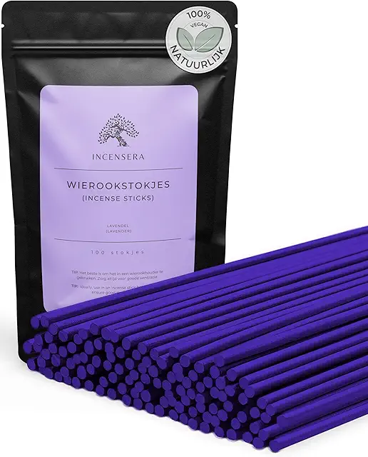 Lavender Incense Sticks - 100 Natural Vegan Sticks for Relaxation & Sleep