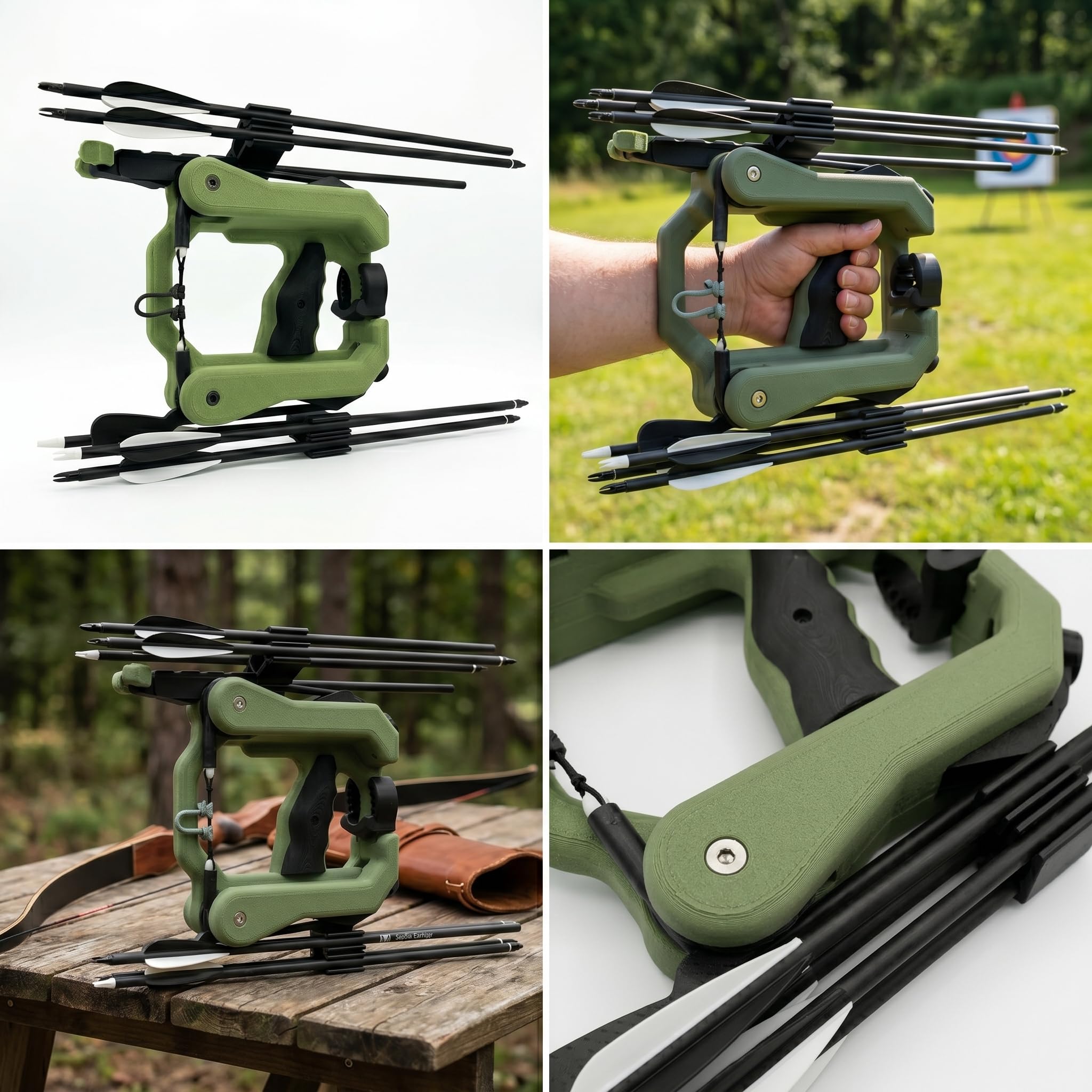 VIKSON INTERNATIONAL Tactical Survival Cross-Bow, Assembled Modular Archery and Slingshot Hybrid System for Outdoor Camping, Fishing, and Wilderness Preparedness, (Metal Parts Included) 1