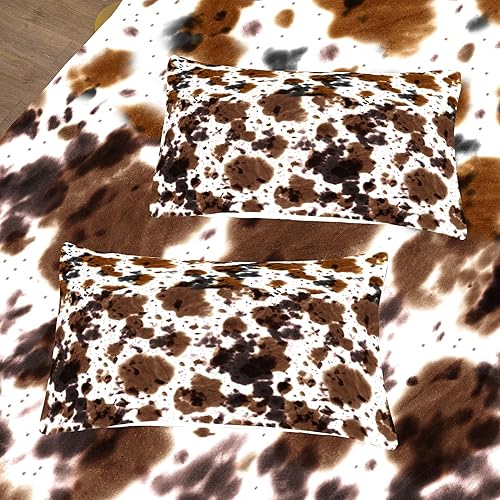 Miniatura 4 de Tailor Shop Juego de edredón con estampado de vaca, tamaño Queen, juego de ropa de cama con estampado de vaca para niños, adolescentes y niñas,
