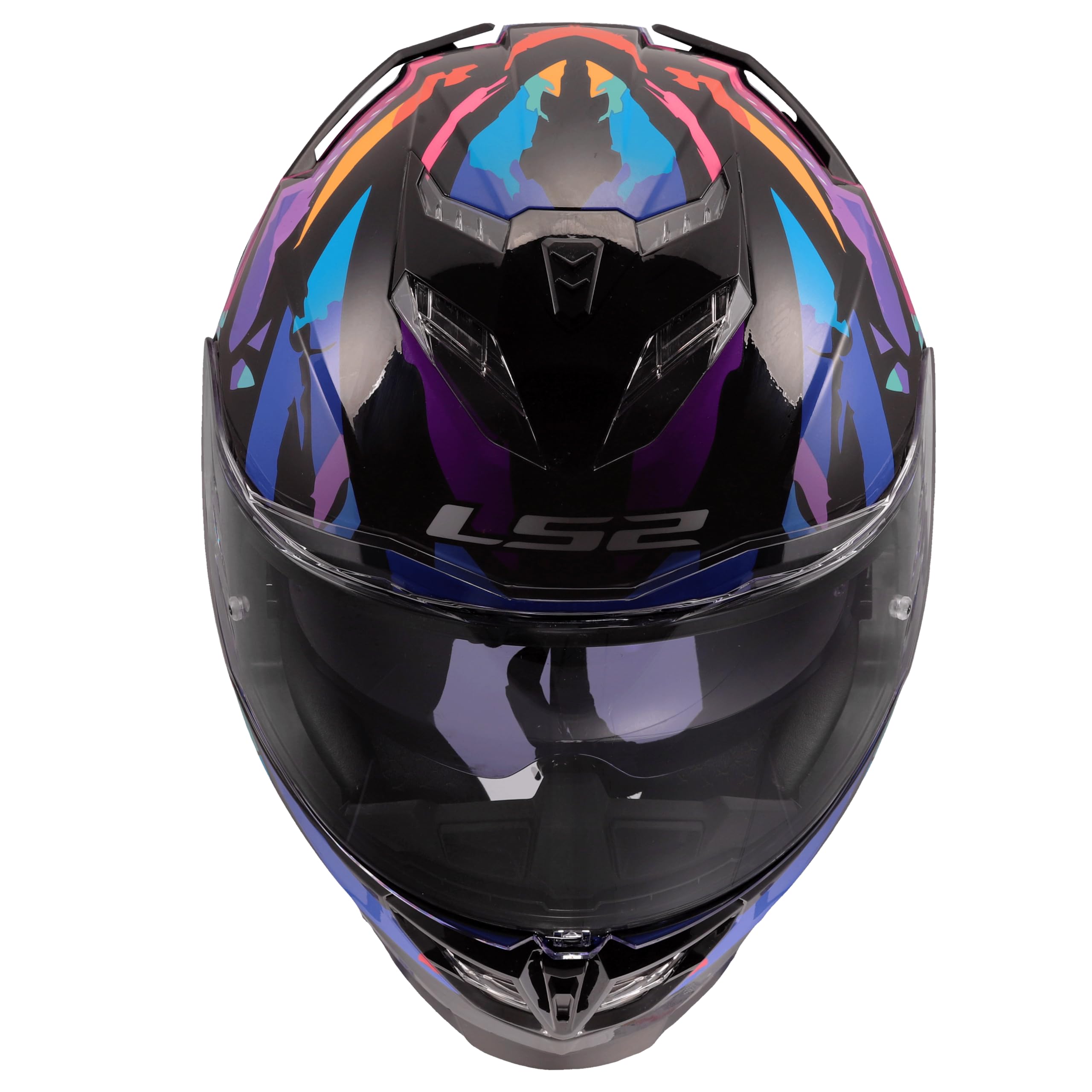 LS2, Casco Moto Integrale STORM III KAOS Black Purple Blue, XXS
