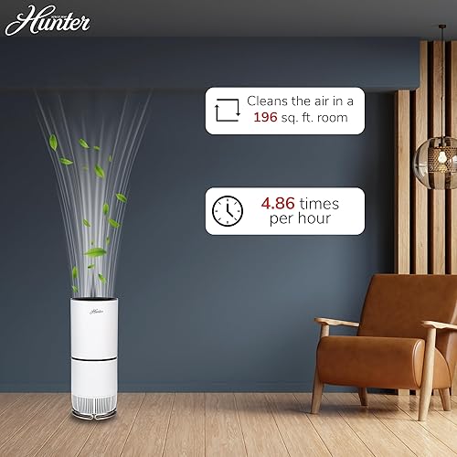 Miniatura 7 de Hunter Fan Company HP670 True HEPA Purificador de aire para alergias, elimina el polvo, el humo, el moho y el polen, cubre hasta 195 pies cuadrados,