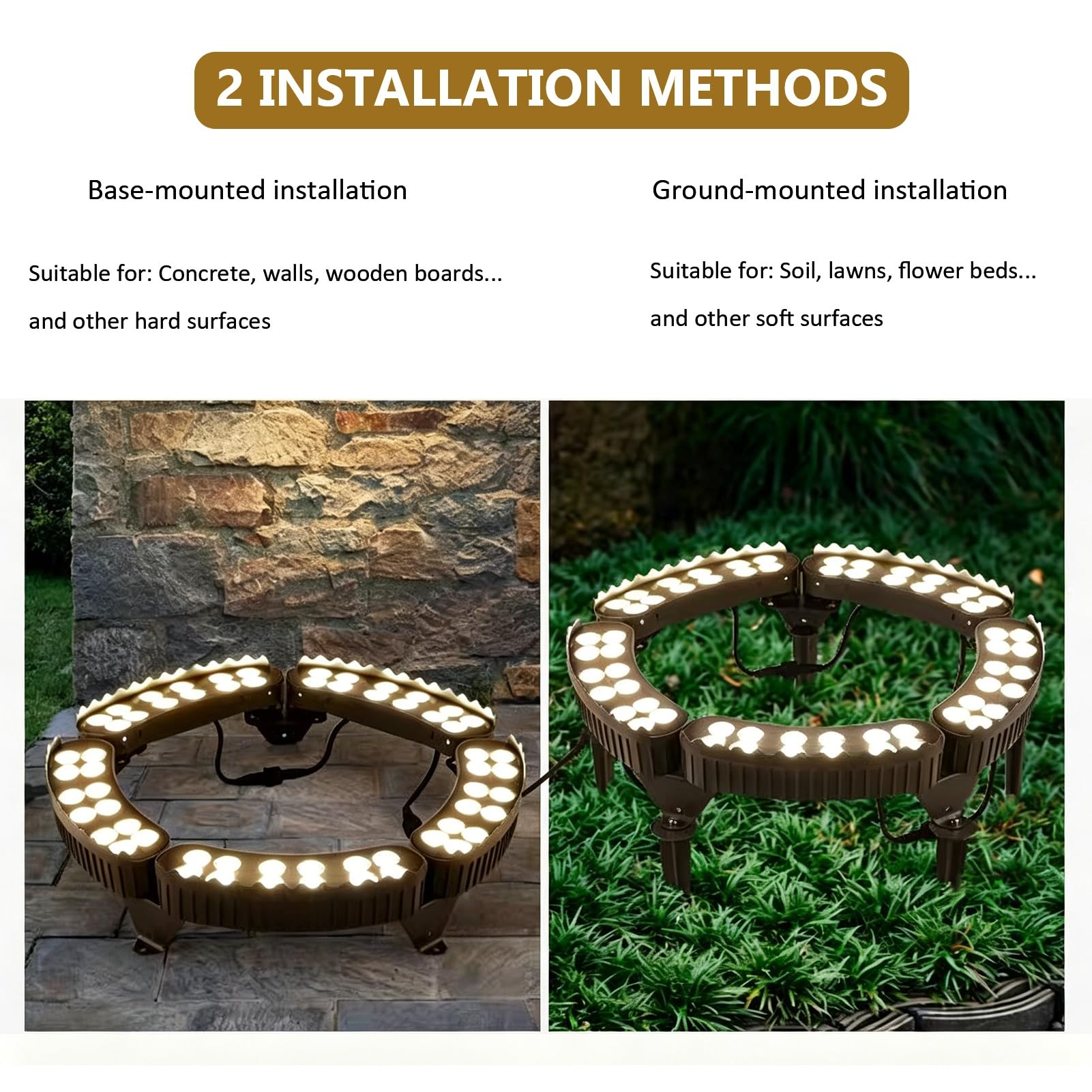 Niskonapięciowe Oświetlenie Pierścieniowe Drzewa AC24V RGB Zmiana Koloru Zewnętrzny Reflektor Krajobrazowy Wodoodporne Diody LED IP65 Na Każdą Pogodę Do Patio I Ogrodu(4 pieces)