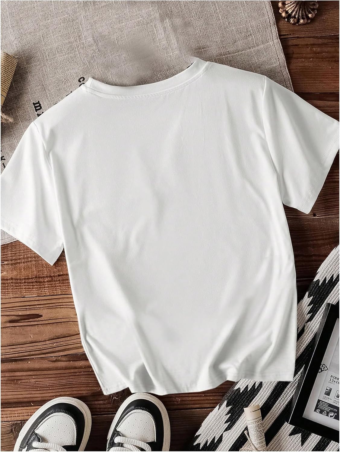 SweatyRocks Women's Lemon Graphic Short Sleeve T Shirts Letter Print Round Neck Summer Casual Tees - Image 3