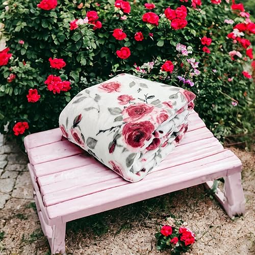 Miniatura 3 de Serafina Home Manta VelSoft Durable Fleece Accent para cama o sofá (rosas rubor, 50 x 70 pulgadas)
