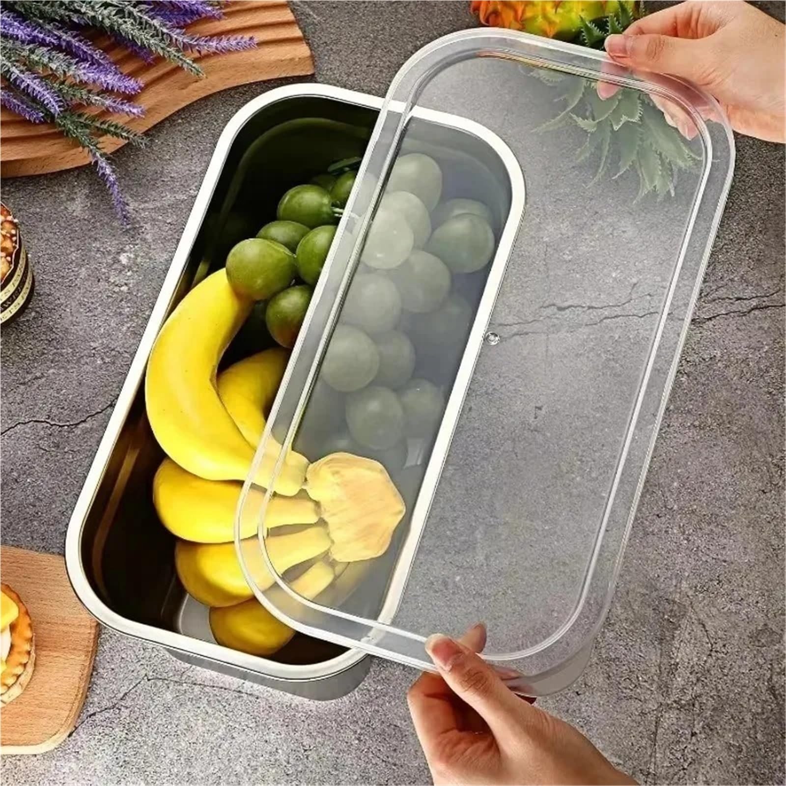 Contenedor De Conservación Alimentos Frescos Acero Inoxidable 6 Piezas Para Cocina