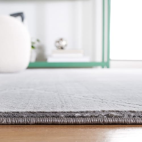 Miniatura 4 de Safavieh Revive Collection - Alfombra de área de 8 x 10 pies, color gris, diseño enrejado, no desprende pelusa y de fácil cuidado, ideal para zonas