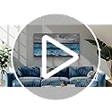 ERQINHUA Wall Decor For Living Room Canvas Wall Art For Bedroom Office Decorations Blue Sea Wave Ocean Paintings Beach Wall Pictures Canvas Artworks Modern Home Decor Mural Ready To Hang 20"X40"