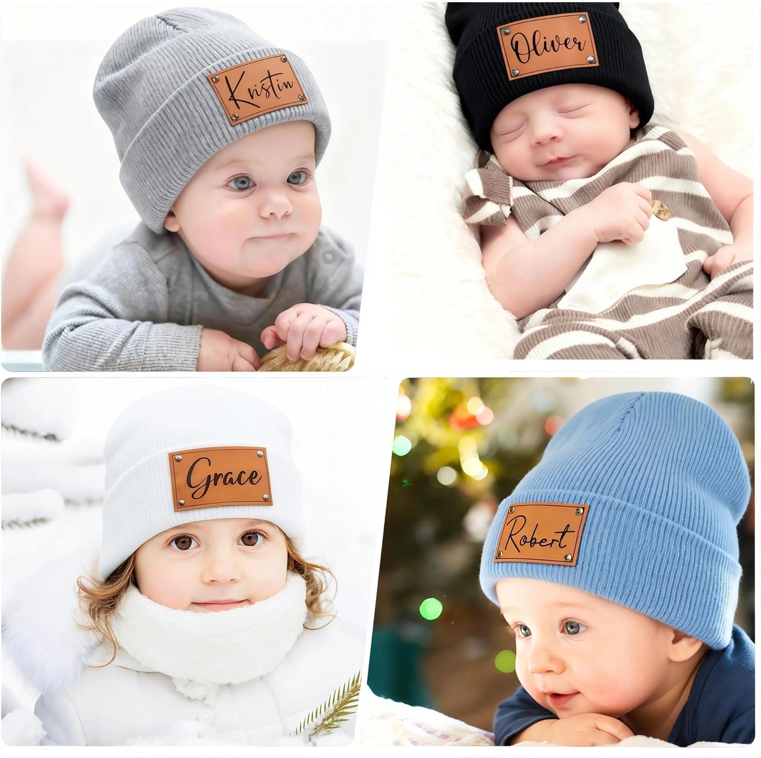 Custom Baby Beanie Hat Personalized Toddler Winter Hat Boys Girls Knit Warm Beanies Kids - Image 4