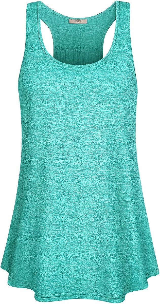 Miusey Womens Sleeveless Loose Fit Yoga Workout Racerback Tank Top