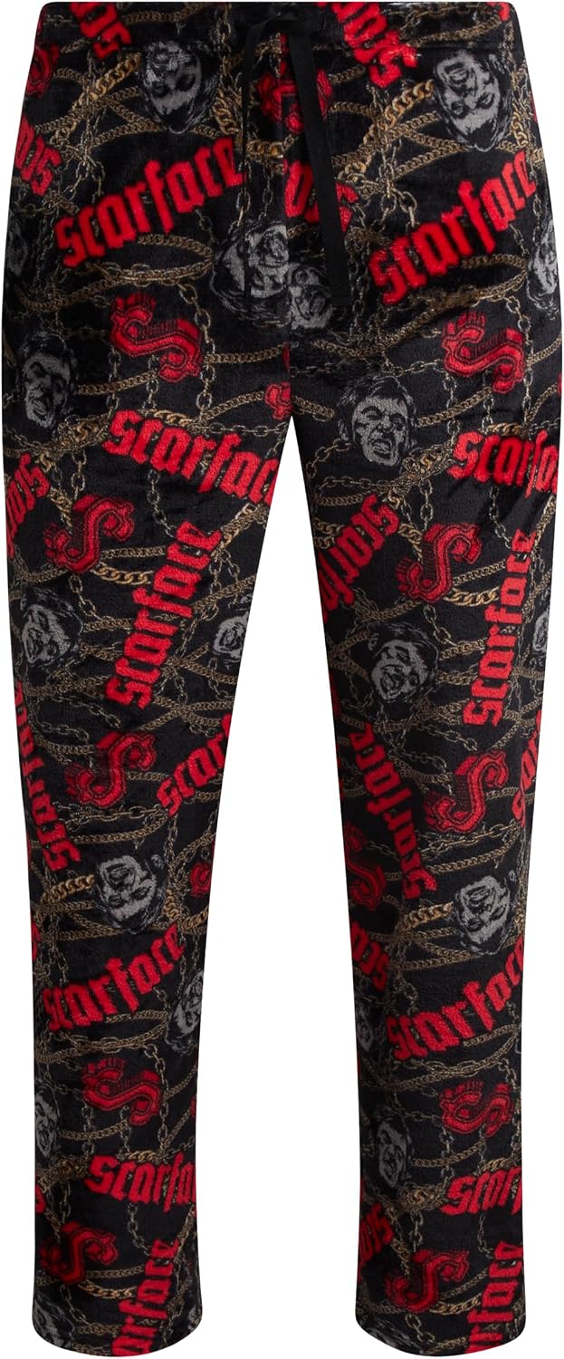 COCO BRANDS Scarface Mens Pajama Pants - All Over Print Adjustable Elastic Waistband Soft Silky Sleepwear for Men & Women