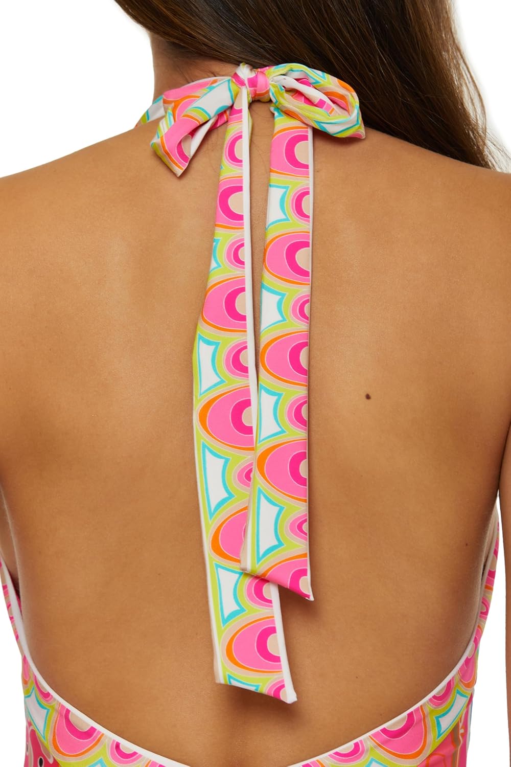 Trina Turk Womens Plunge Border One Piece Swimsuit, Adjustable, Bathing Suits for Women - Image 7