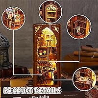 Vista 3 de Flever Kit miniatura de rincón de libro para casa de muñecas, decoración de estantería de libro de bricolaje, rompecabezas de madera 3D, kit