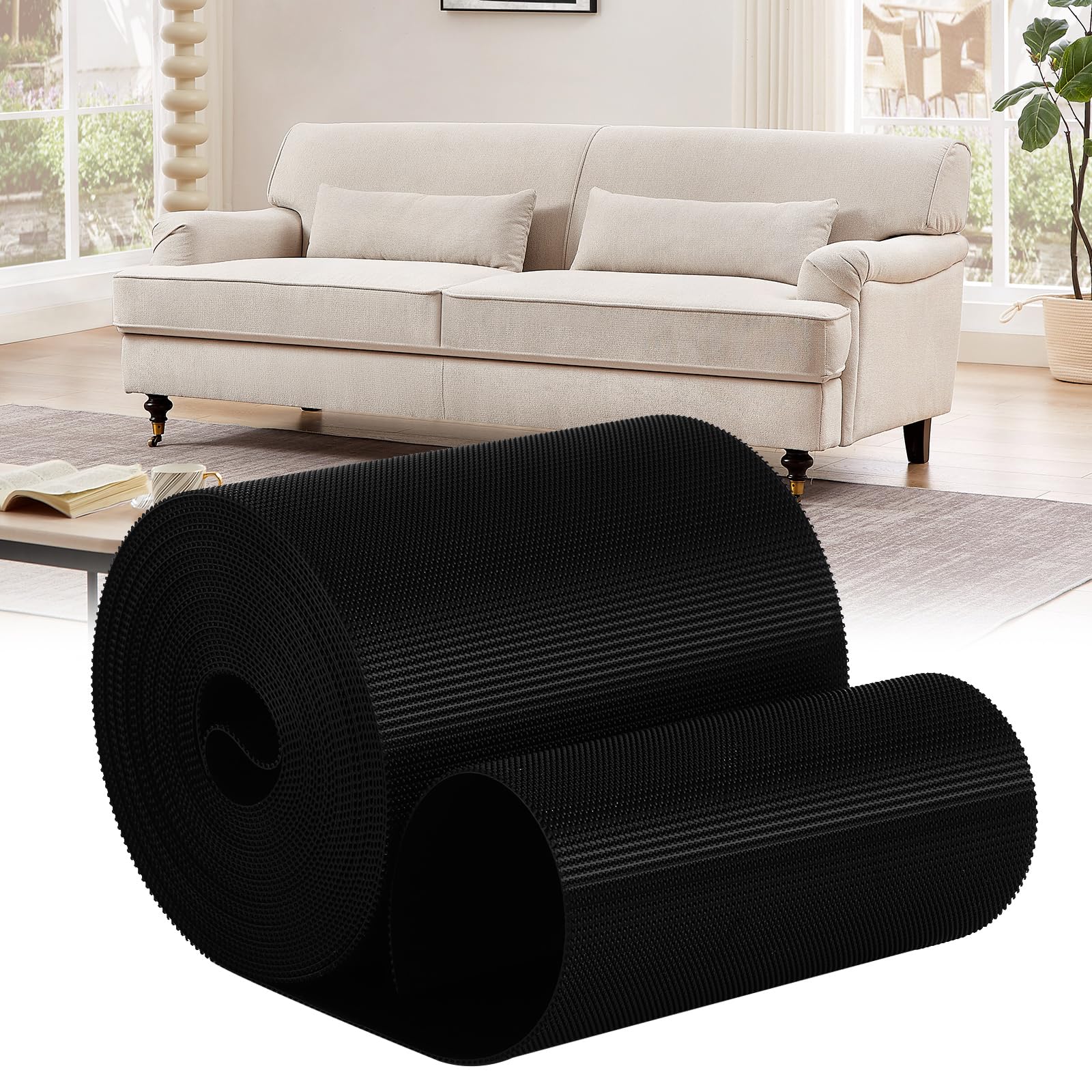 YAYODS 3PCS Under Sofa Blocker, Black PVC Gap Bumper