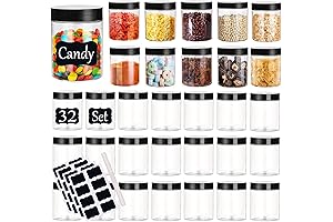 8 OZ 32PCS Plastic Cream Jars with Lids