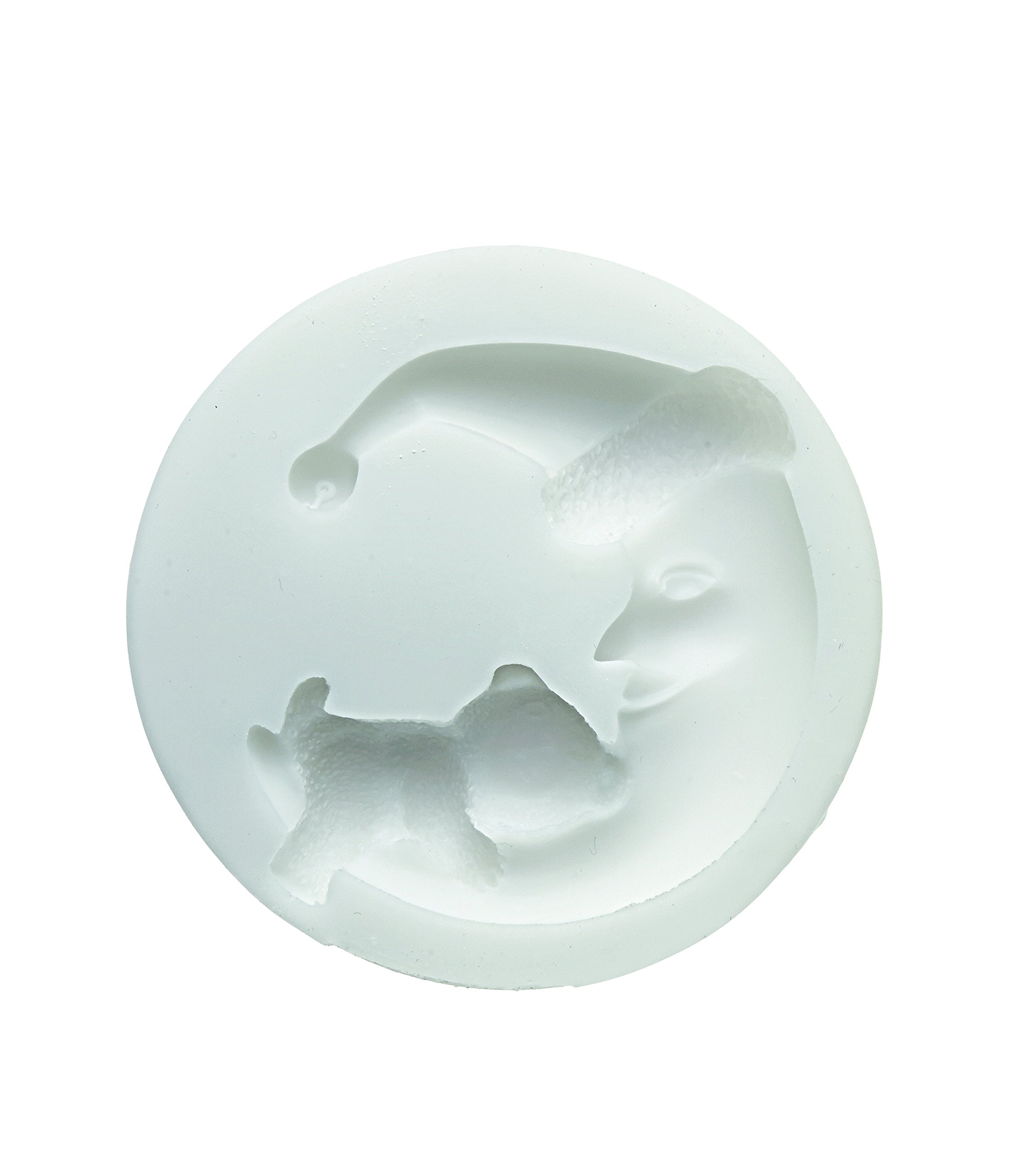 silikomart | Stampo in Silicone per Pasta di Zucchero Bear Moon, Stampo per Decorazioni Torta, Tema Principe, Misure 82 x 80 x 38 mm,
