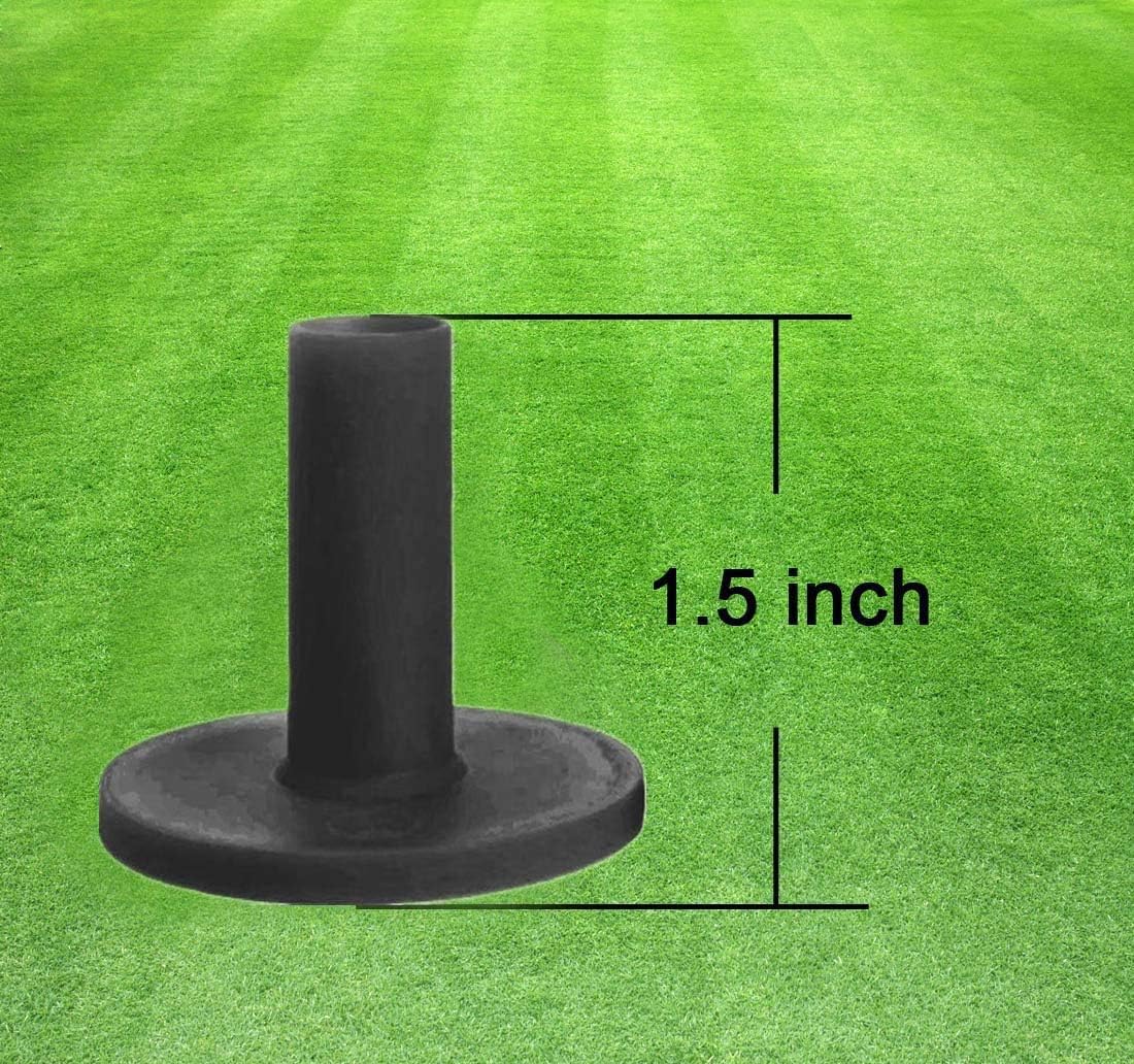 FINGER TEN Golf Rubber Tee Driving Range Value 5 Pack for Indoor Outdoor Practice Mat, Tee Adaptor Size 1.5’’ 2.0’’White Black Tee Holder Set for Hitting Mats