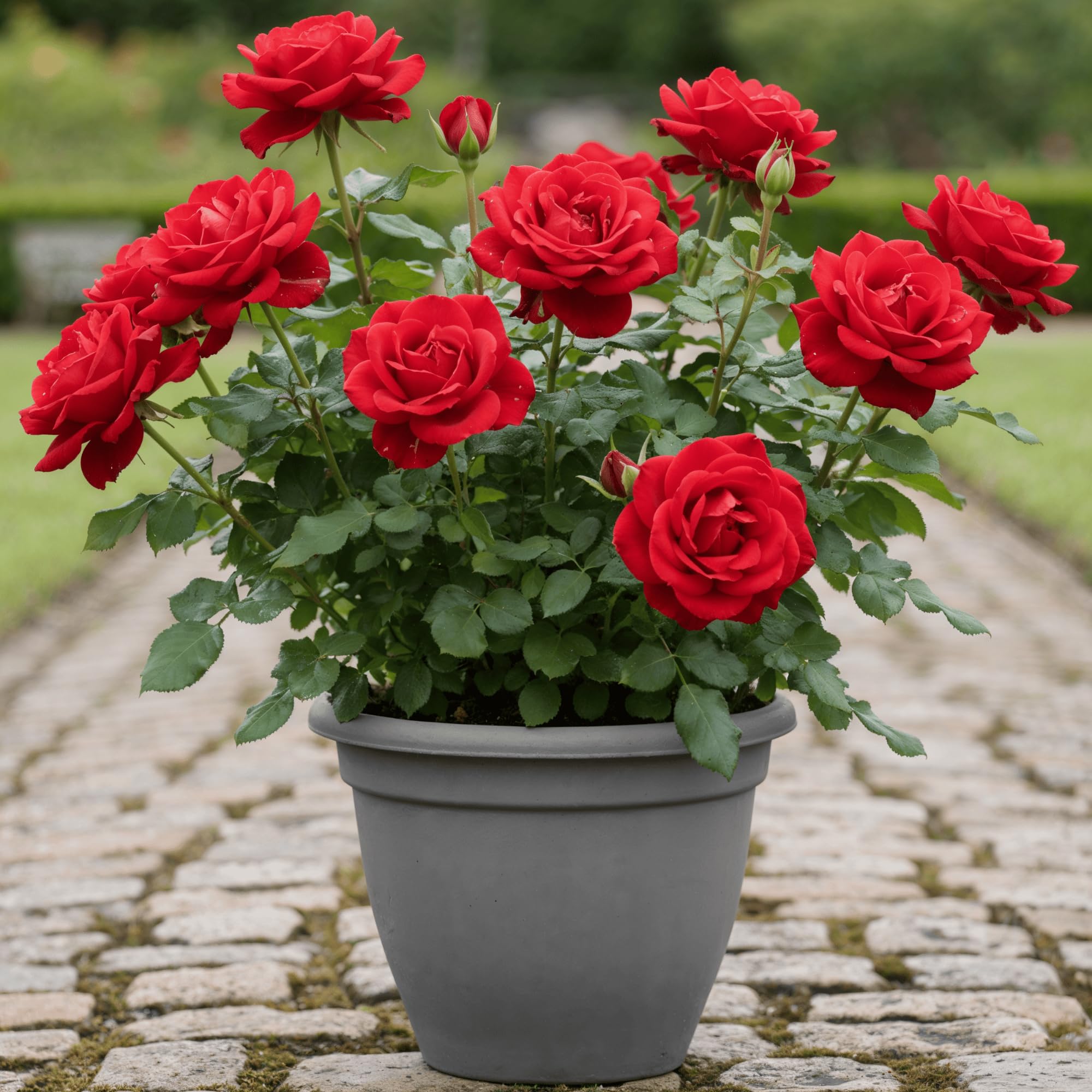 Piantine di Rosa Rosso (1 pianta profumata), grandi piante perenni resistenti, piante dall'Olanda per giardino e vaso (senza semi, bulbi e non artificiali)