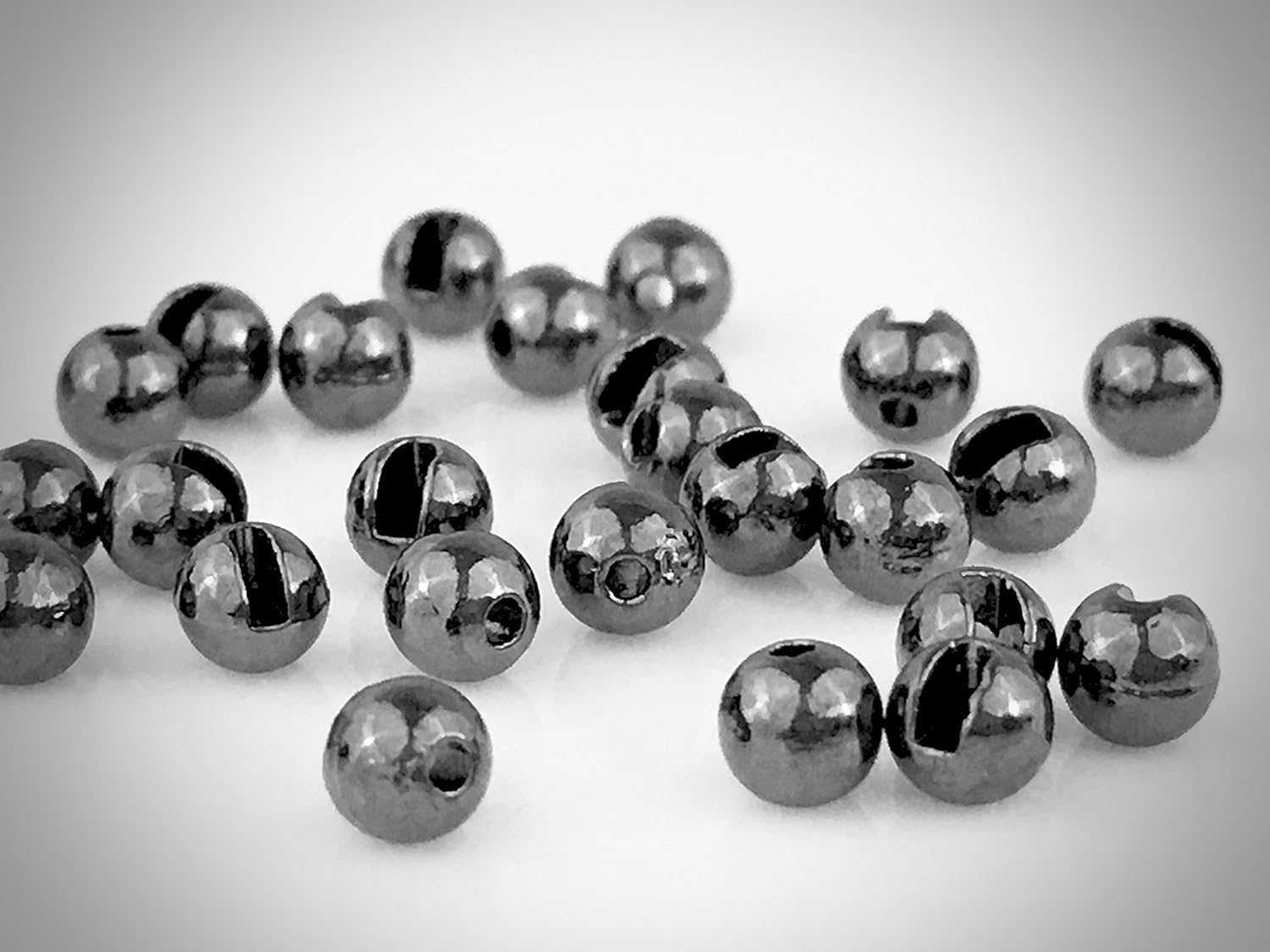 Slotted Tungsten Beads for Fly Tying 25 Pack (Nickel