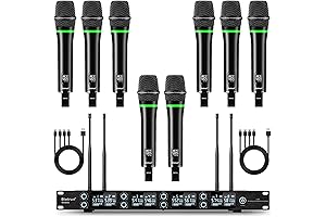 Bietrun 8-Channel Cordless Microphone System for Vocals