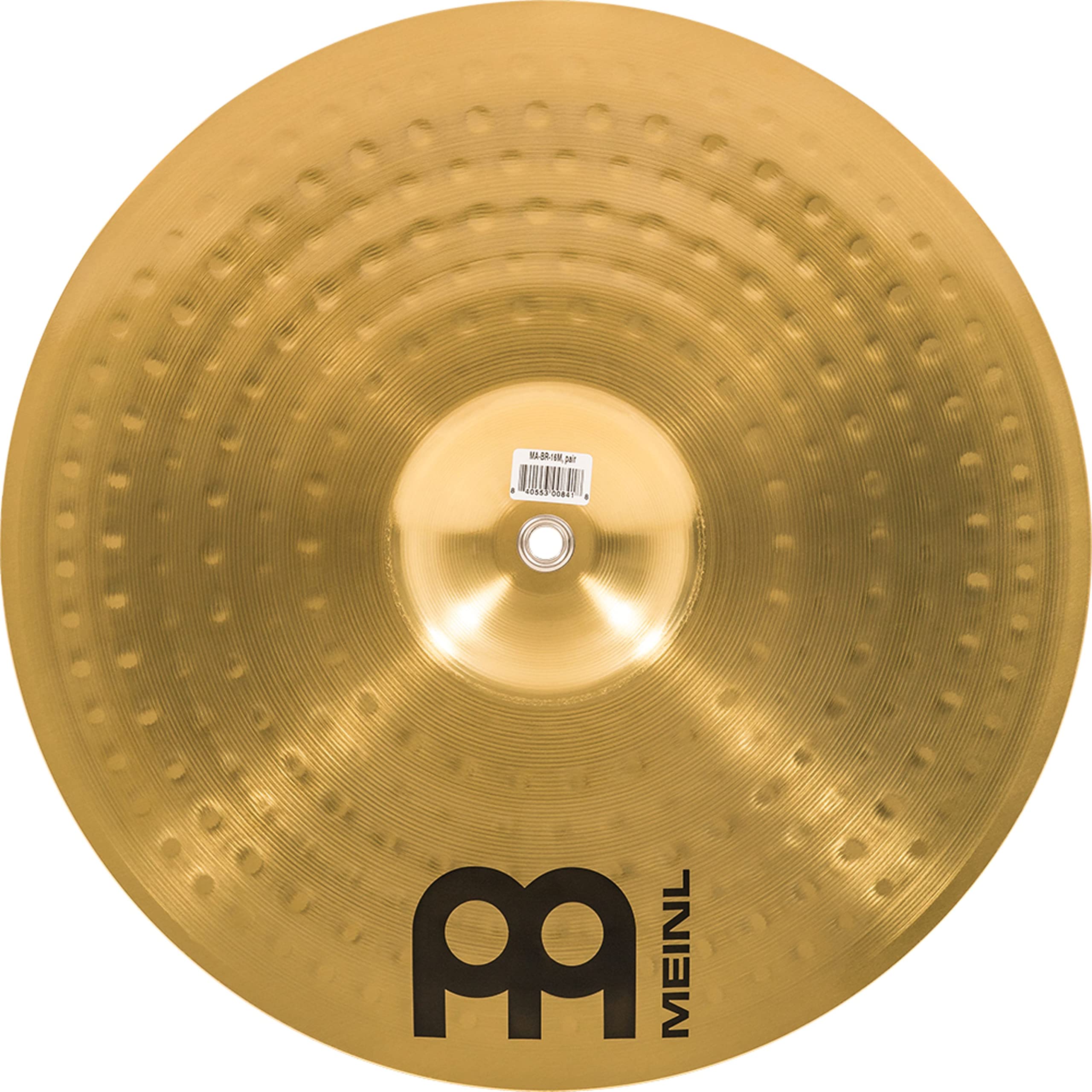 Meinl Cymbals MA-BR-16M Messing-Marschbecken im Paar inklusive Lederriemen und Pads 40,64 cm (16 Zoll)