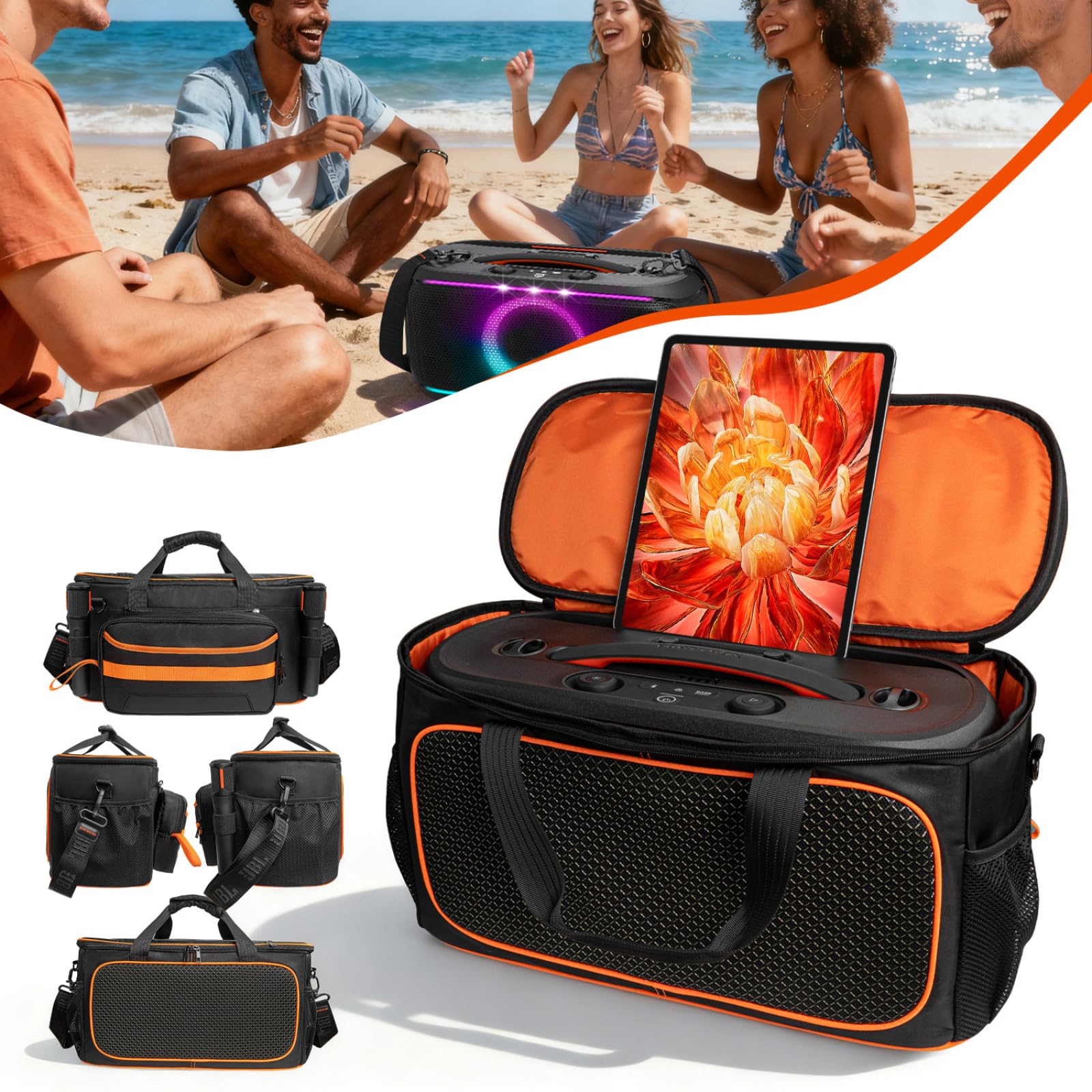 Pokrowiec na głośnik do JBL Partybox ON-THE-GO 2, przenośna torba do przechowywania, ochronna torba podróżna, materiałowa torba (bez paska na ramię)