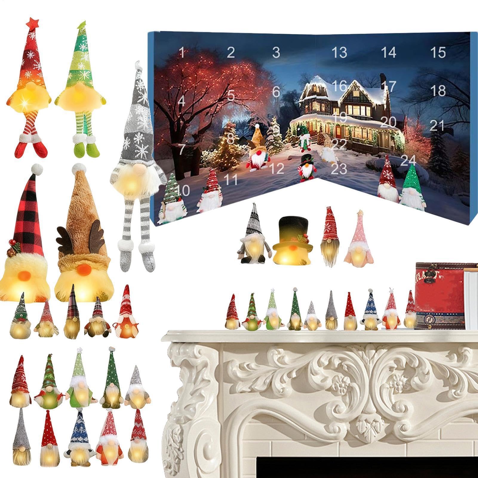 Calendario Avvento Con Gnomi Natalizi 24 Giorni Decorazione