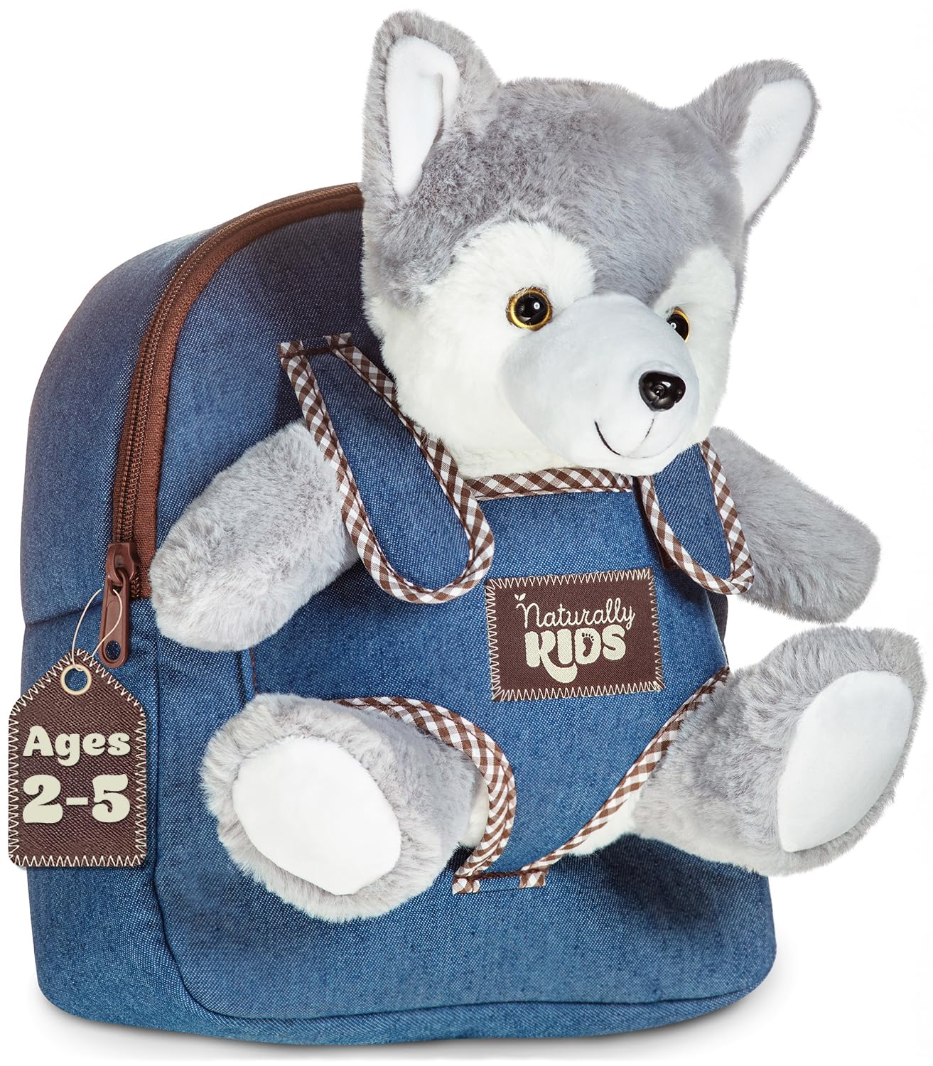 Wolf Backpack, Wolf Toys for Kids 3-5, Toddler Husky...