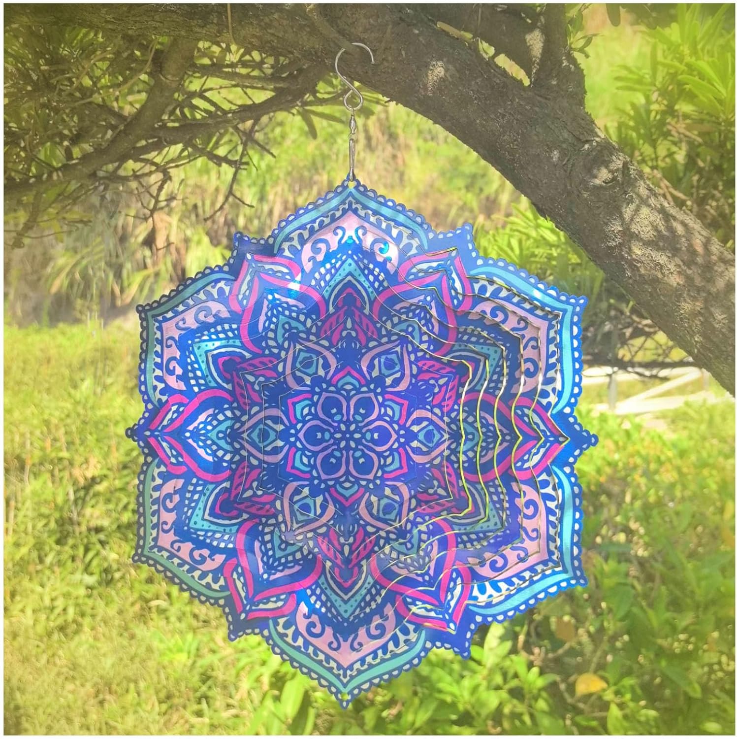 Dachshund Wind Spinner Dog Gifts for Women/Men Sympathy Gift Pet Memorial Gifts 3D Stainless Steel Hanging Wind Spinner for Indoor Outdoor Yard Art Garden Decorations (12''-1pc, Dachshund)