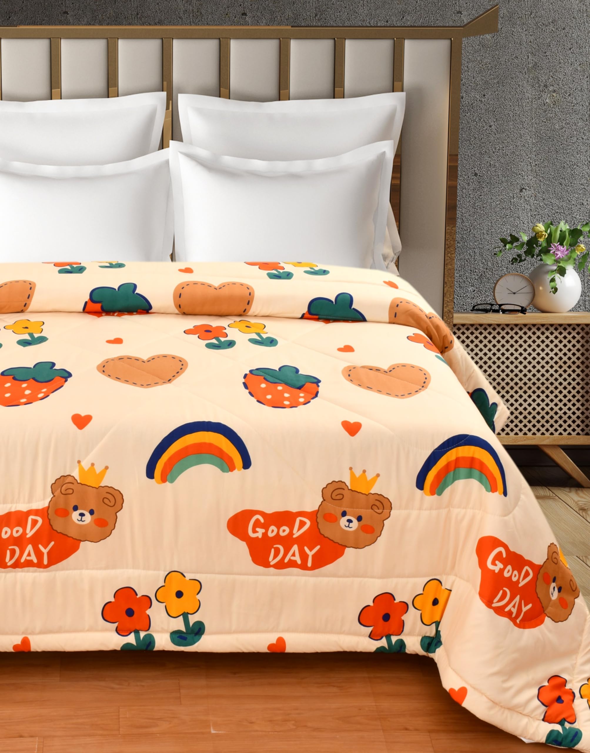 FRESH FROM LOOM microfiber Cartoon Printed Double Bed Blanket for Kids|Soft Comforters for Children|Dohar for Kid Boys & Girls|Summer & Winter Blanket (90x100 Inches|King Size|Cream)| TC - 144-picture-14