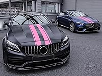 Vista 3 de Pegatinas de Rayas Laterales de Cuerpo de Carrera de 159.72 cm x 27.94 cm, Vinilo para Capó de Coches, Pegatina de Patrón de Coche (Rosa)