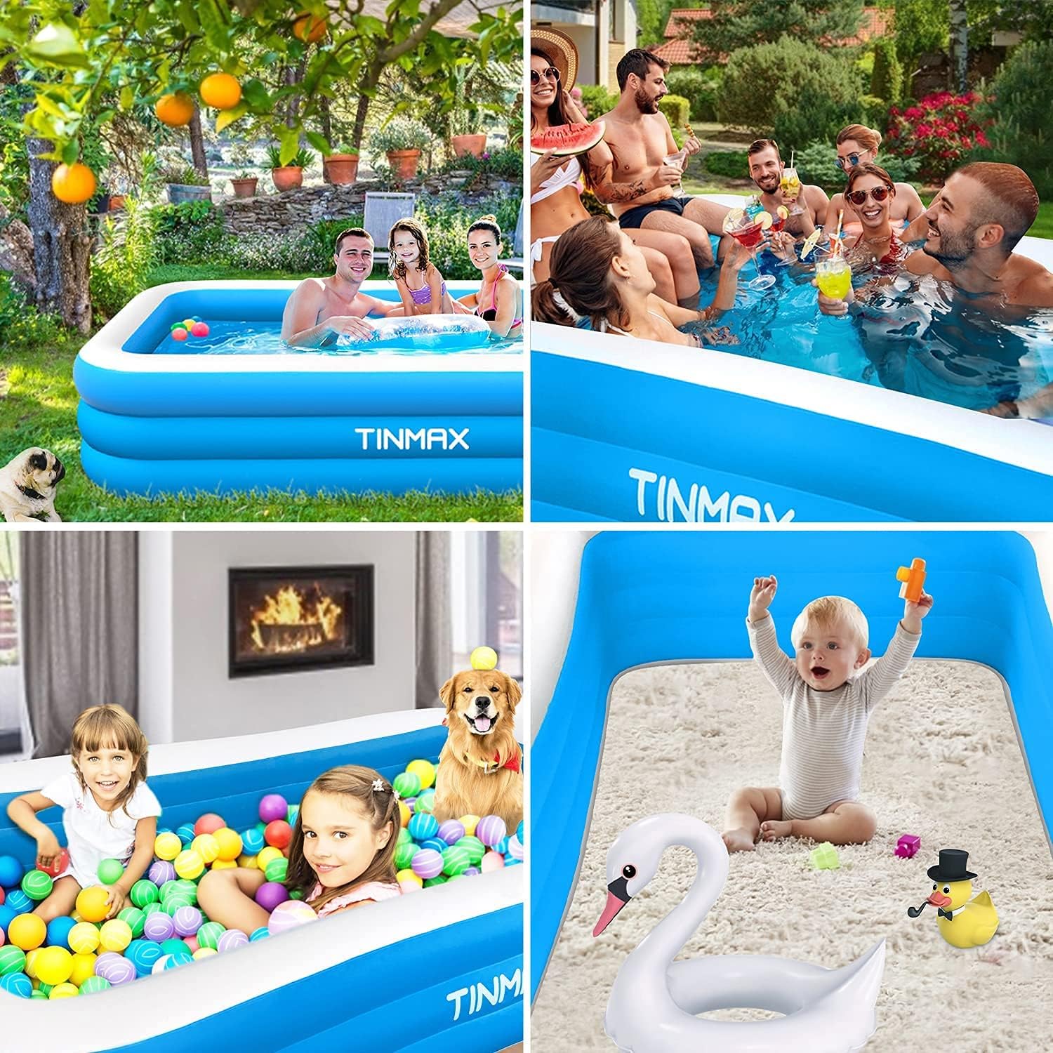 Bеѕt Dеаl Prоduсt Inflatable Pool, 120x 72x 22 Kiddie Pool, Above Ground Swimming Pools, Family Full-Sized Blow Up Pool, Swimming Pool for Kids, Adult for Garden, Backyard, Outdoor
