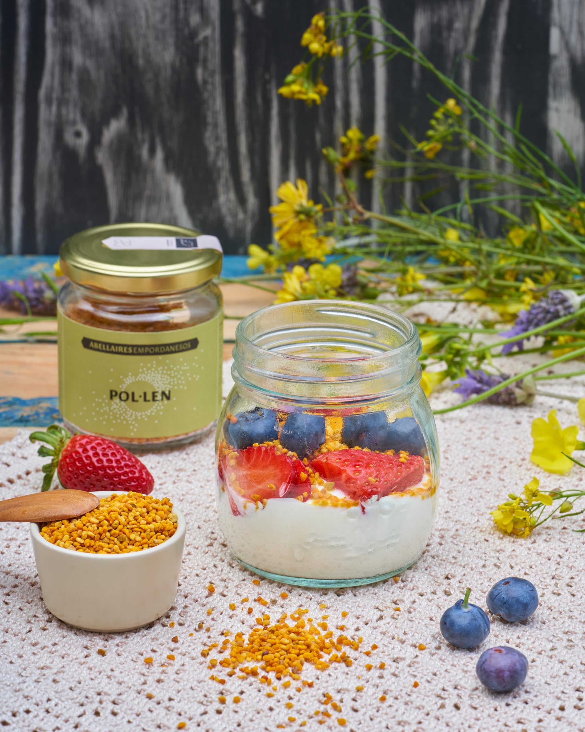 Polen de abeja ecológico multifloral |100% natural, seco, libre de residuos, origen España. (Tarro cristal 350 gr)