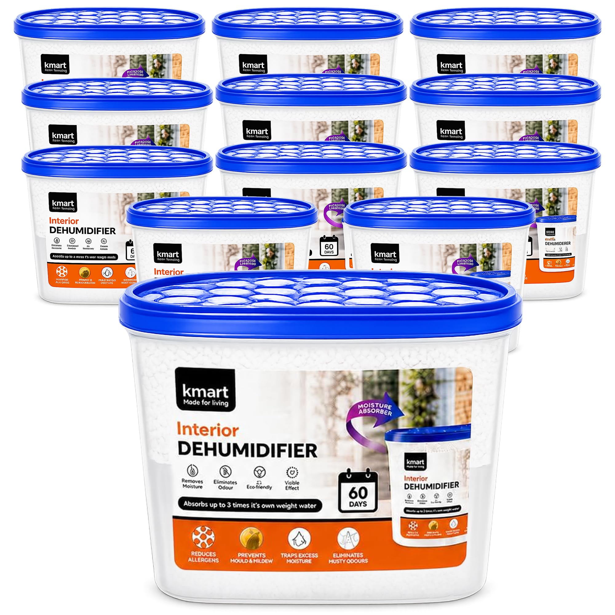 ASPIRE UK 12 x 500ml Interior Dehumidifier Moisture Absorber | Condensation Remover for Home, Kitchen, Bathroom, Wardrobe, Bedroom, Garage & Caravan – Damp & Mould Protection