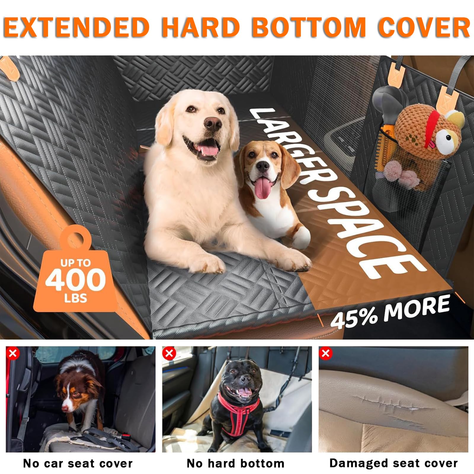 Funda Coche Perros para Hyundai Click Getz TB/Creta Cantus ix25, Impermeable Coche Perros Trasero Funda Protector Asiento Antidesliante Funda Protectora para Asiento de Coche